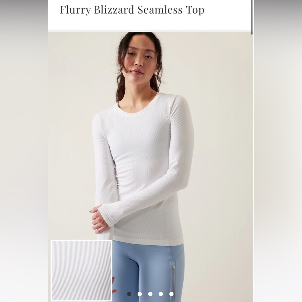 Athleta Flurry Blizzard Rib Top White Size Small